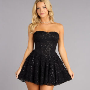 Windsor Midnight Flirt Lace Up Mini Dress Midnight Flirt Lace Up Mini Dress