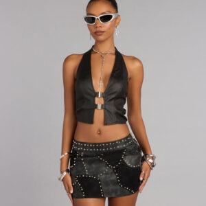 Windsor Midnight Rebel Studded Mini Skirt Midnight Rebel Studded Mini Skirt
