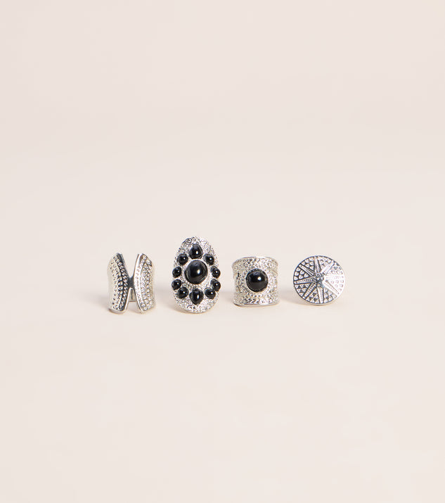 Windsor Midnight Relic Three-Piece Ring Set