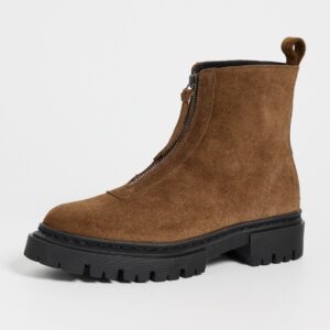 STAUD Miles Suede Zip Ankle Boots