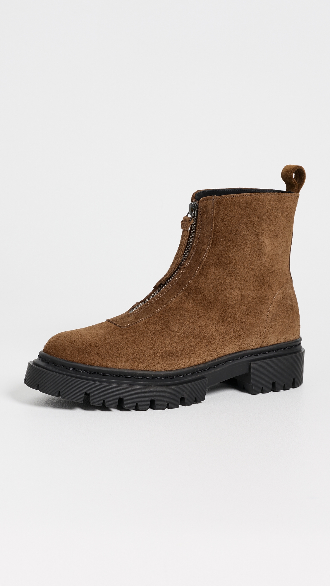 STAUD Miles Suede Zip Ankle Boots