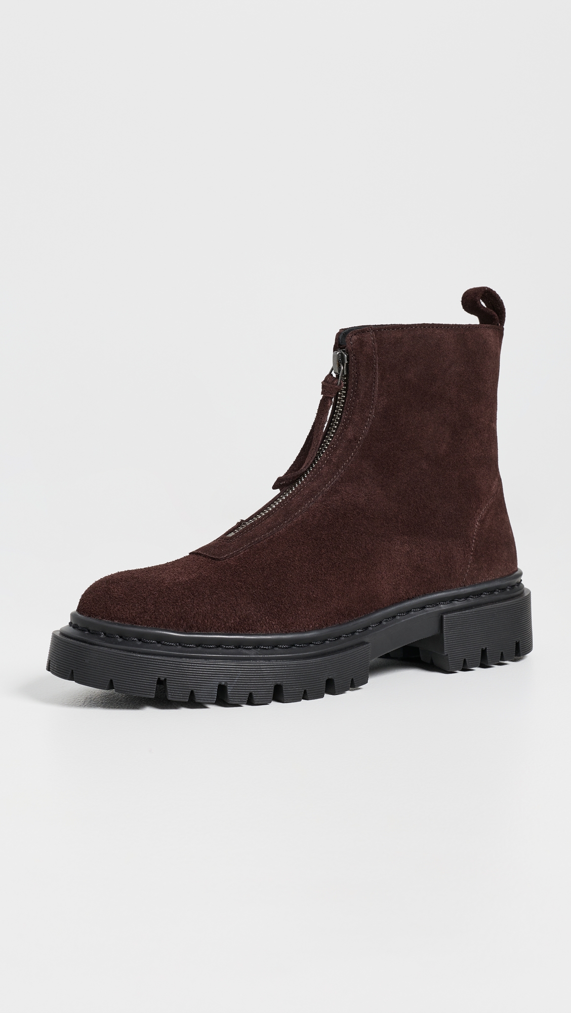 STAUD Miles Suede Zip Ankle Boots
