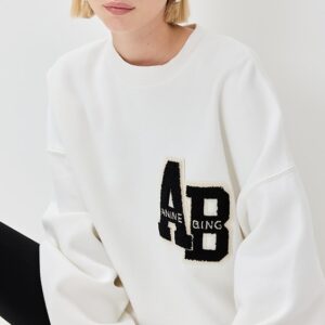 ANINE BING Miles Sweatshirt Letterman Off White