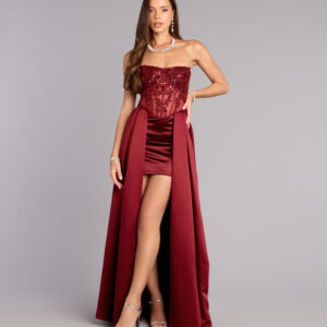 Windsor Miley Satin High Low A-Line Formal Dress Miley Satin High Low A-Line Formal Dress