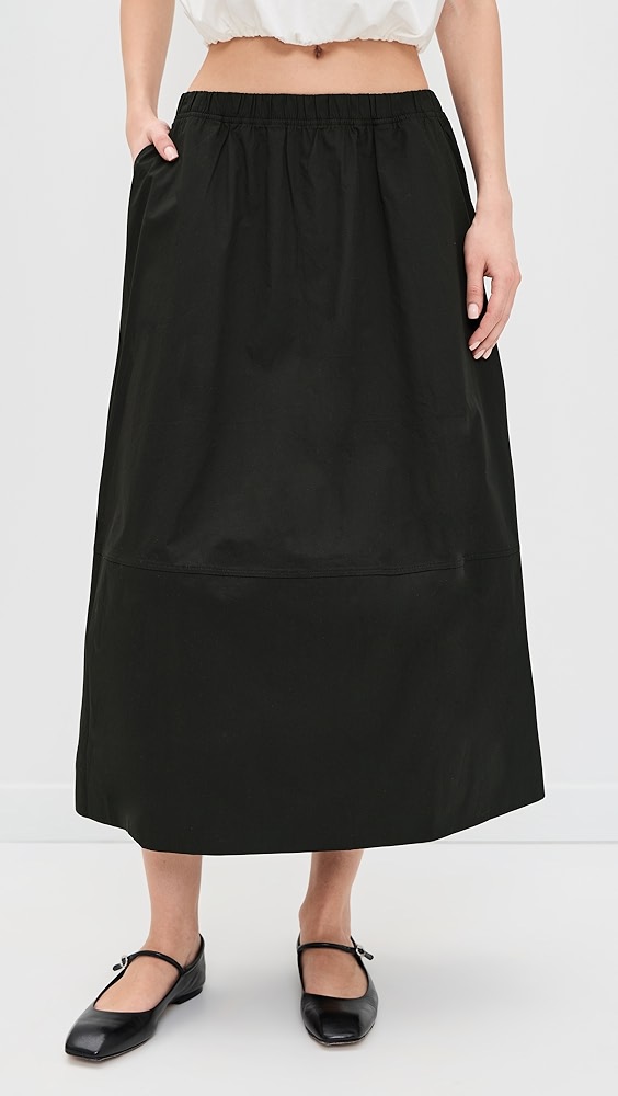 perfectwhitetee Minka Cotton Poplin Skirt