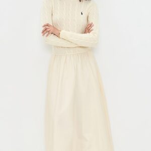 Polo Ralph Lauren Mixed Media Crew Neck Dress Mixed Media Crew Neck Dress
