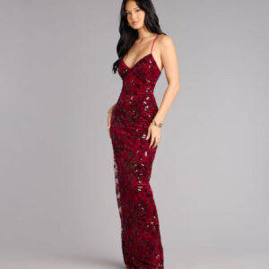 Windsor Mollie Sequin Bead Column Formal Dress Mollie Sequin Bead Column Formal Dress