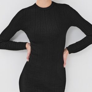 Monogram Bodycon Knit Short Dress