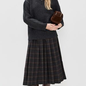 Sea Monroe Wool Plaid Combo Sweater Dress