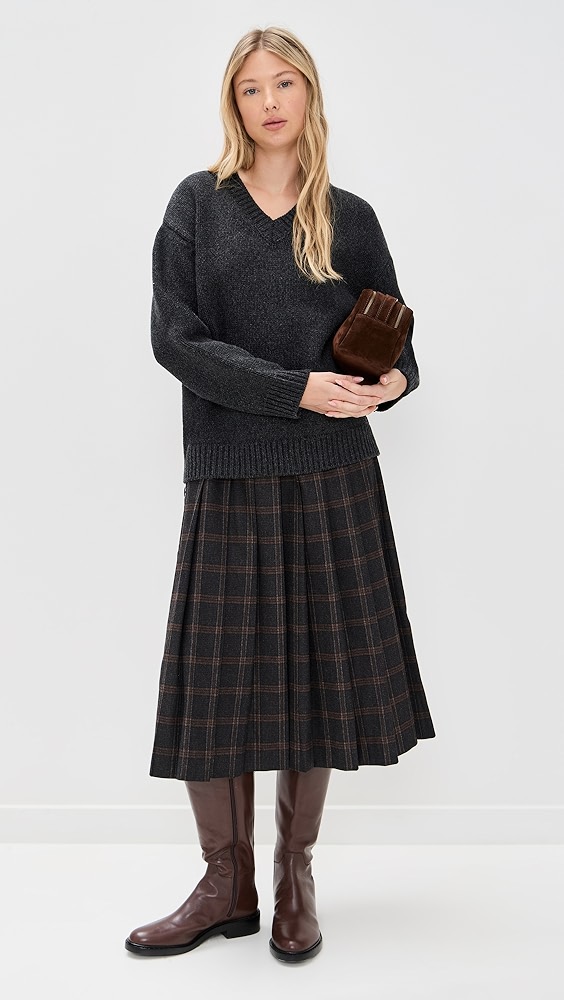 Sea Monroe Wool Plaid Combo Sweater Dress