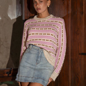Montana Pink Stripe Knit Sweater