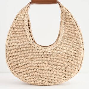 Moon Raffia Tote Bag