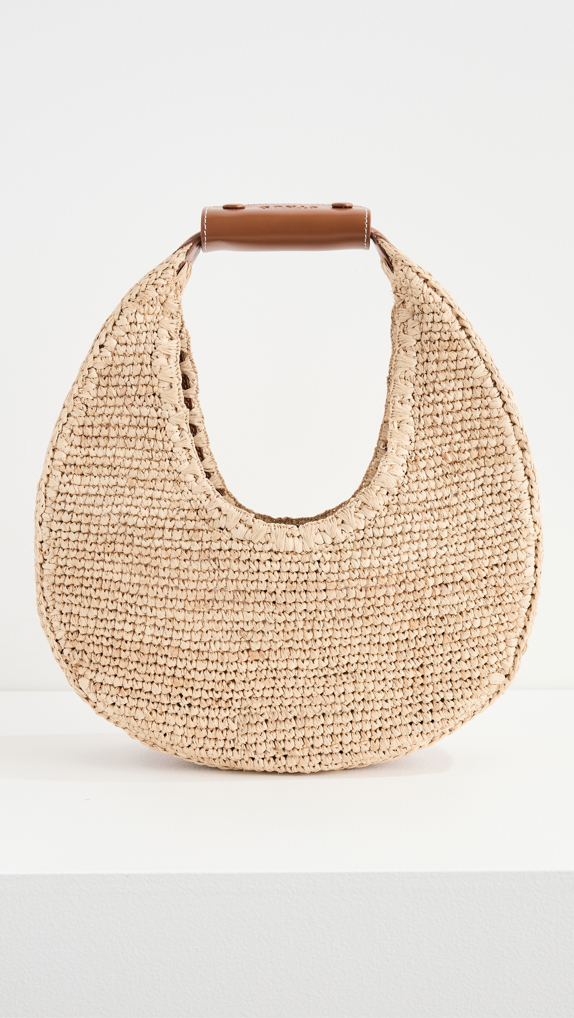 STAUD Moon Raffia Tote Bag