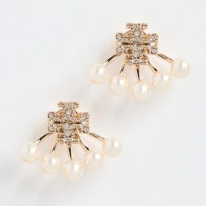Tory Burch Moondance Pearl Front-Back Earrings