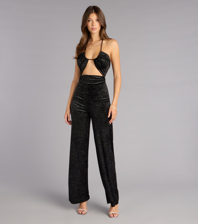Windsor Moonlit Velvet Halter Jumpsuit
