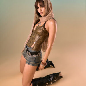 Moto Muse Faux Leather Corset Top