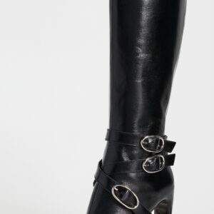 Multi Buckle Leather Boots 90mm