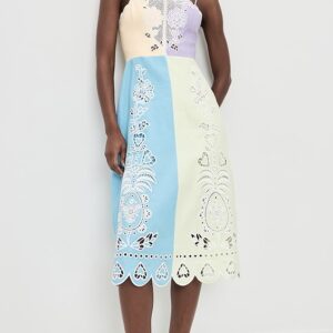 FARM Rio Multicolor Embroidery Sleeveless Midi Dress