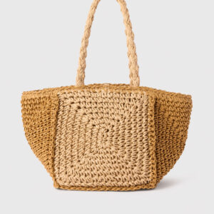 Multicolour Patchwork Straw Mini Bag