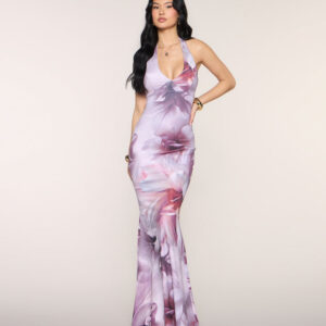 Windsor Natalia Floral Halter Formal Dress Natalia Floral Halter Formal Dress