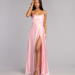 Natasha Satin A-Line Formal Dress