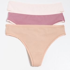 Natori Bliss Bare Cotton Thong 3-Pack