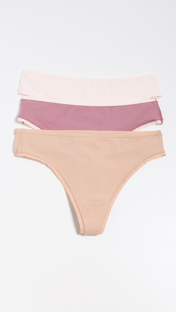 Natori Natori Bliss Bare Cotton Thong 3-Pack