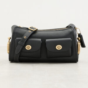 Natural Grain Leather Turnlock Haversack Bag 27