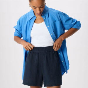 Navy Pull On Cheesecloth Short Navy Pull On Cheesecloth Short