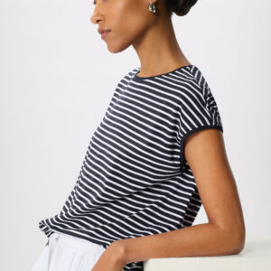 Navy Stripe Cap Sleeve Tee Navy Stripe Cap Sleeve Tee