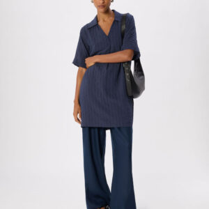 Navy Textured Relaxed Short Dress Navy Textured Relaxed Short Dress