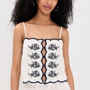 Nazare Embroidered Linen Camisole