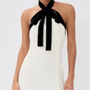 SIMKHAI Neck Tie Jolie Mini Dress