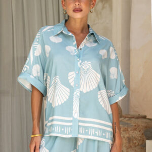 Nell Blue Abstract Shirt