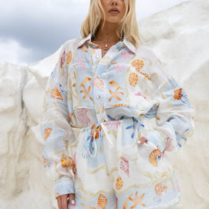 Neri Shells Multicolour Abstract Ramie Shirt
