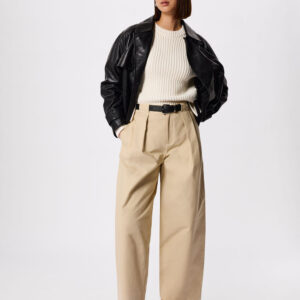 Neutral Cotton Barrel Leg Trouser Neutral Cotton Barrel Leg Trouser