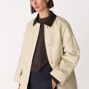 Neutral Fern Waxed Barn Jacket