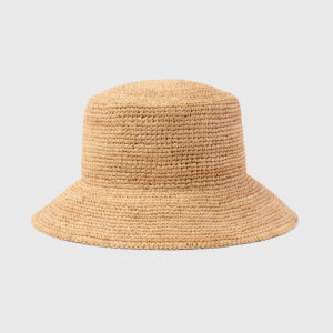 Neutral Structured Straw Bucket Hat