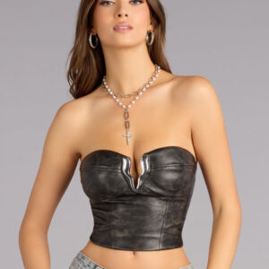 Windsor No Apologies Hardware Strapless Bustier Top No Apologies Hardware Strapless Bustier Top