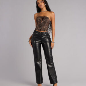 Windsor No Second Guess Faux Leather Straight Leg Pants No Second Guess Faux Leather Straight Leg Pants