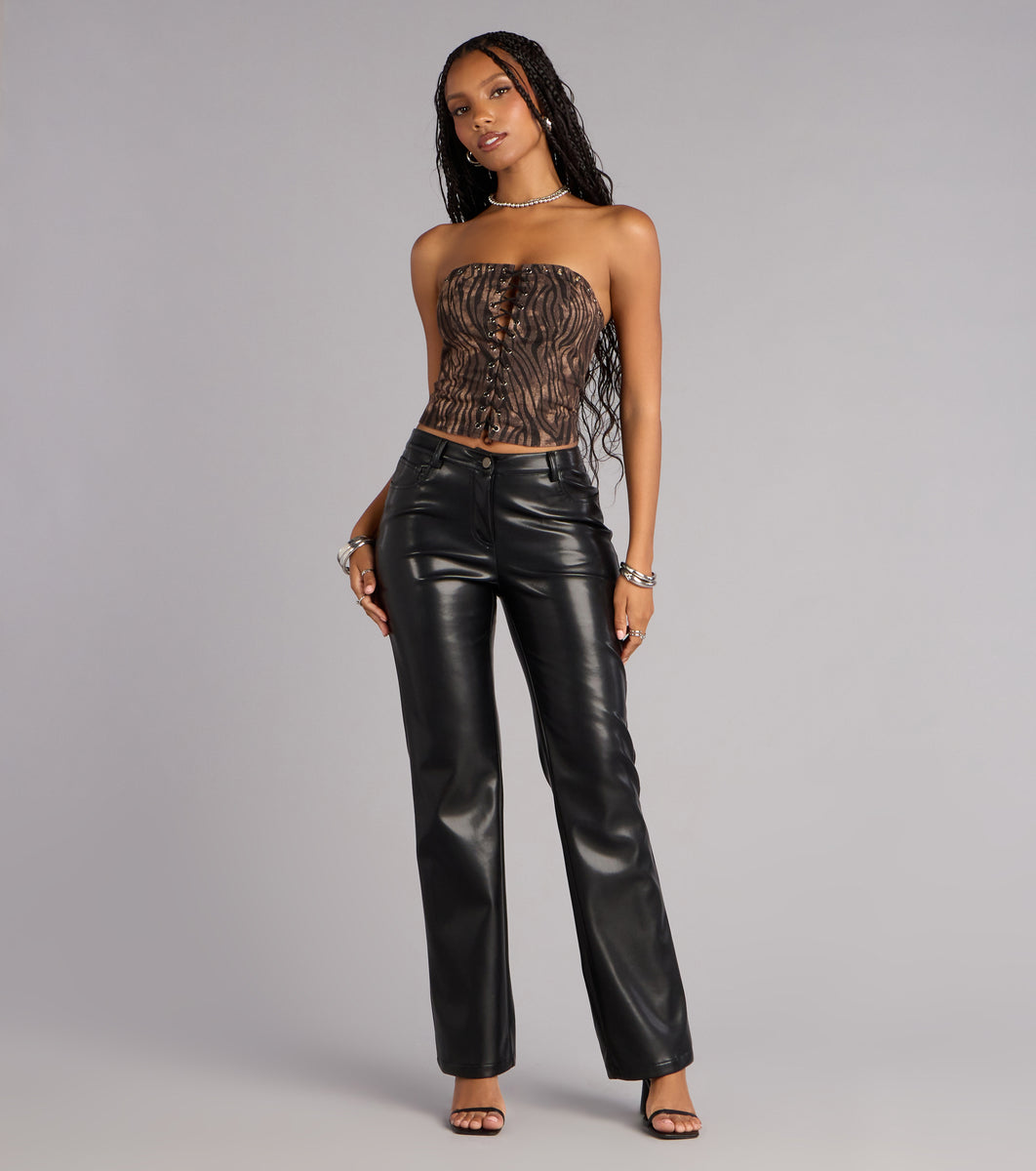 Windsor No Second Guess Faux Leather Straight Leg Pants