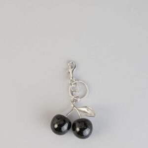 Noir Glitter Cherry Keychain