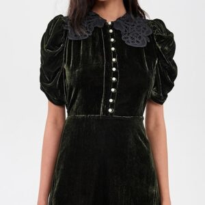 Sea Norabelle Short Sleeve Velvet Mini Dress
