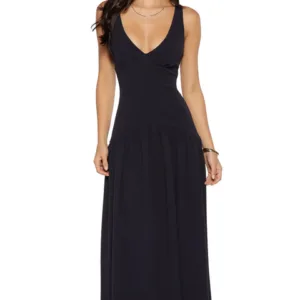 BB Exclusive Novi Navy Drop Waist Crepe Maxi Dress Novi Navy Drop Waist Crepe Maxi Dress