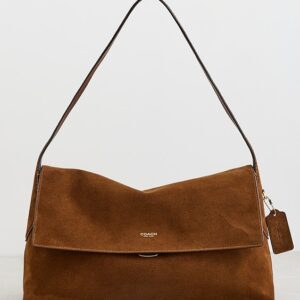 NY Flap Suede Shoulder Bag