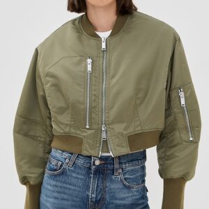 3.1 Phillip Lim Nylon Cropped Bomber