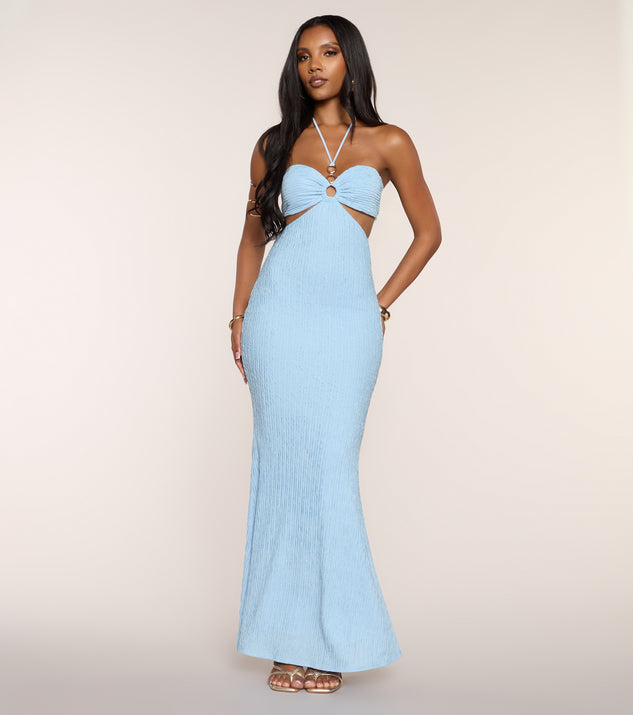 Windsor Ocean Air Mood Halter Maxi Dress