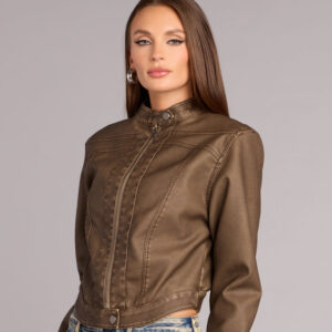 Windsor Off Duty Cool Faux Leather Jacket Off Duty Cool Faux Leather Jacket