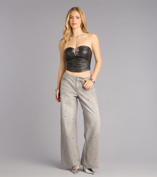 Windsor Off Duty Edge Studded Grommet Low-Rise Denim Jeans
