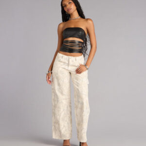 Off Duty Intent Camouflage Straight Leg Jeans